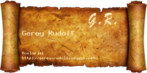 Gerey Rudolf névjegykártya